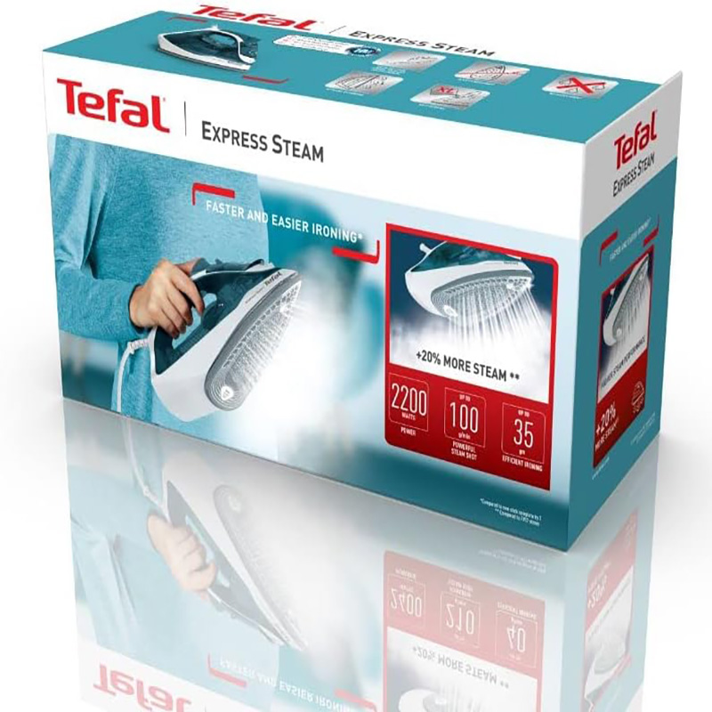 FV2831E2 مكواه بخار تيفال 2200 وات اكسبريس ازرق