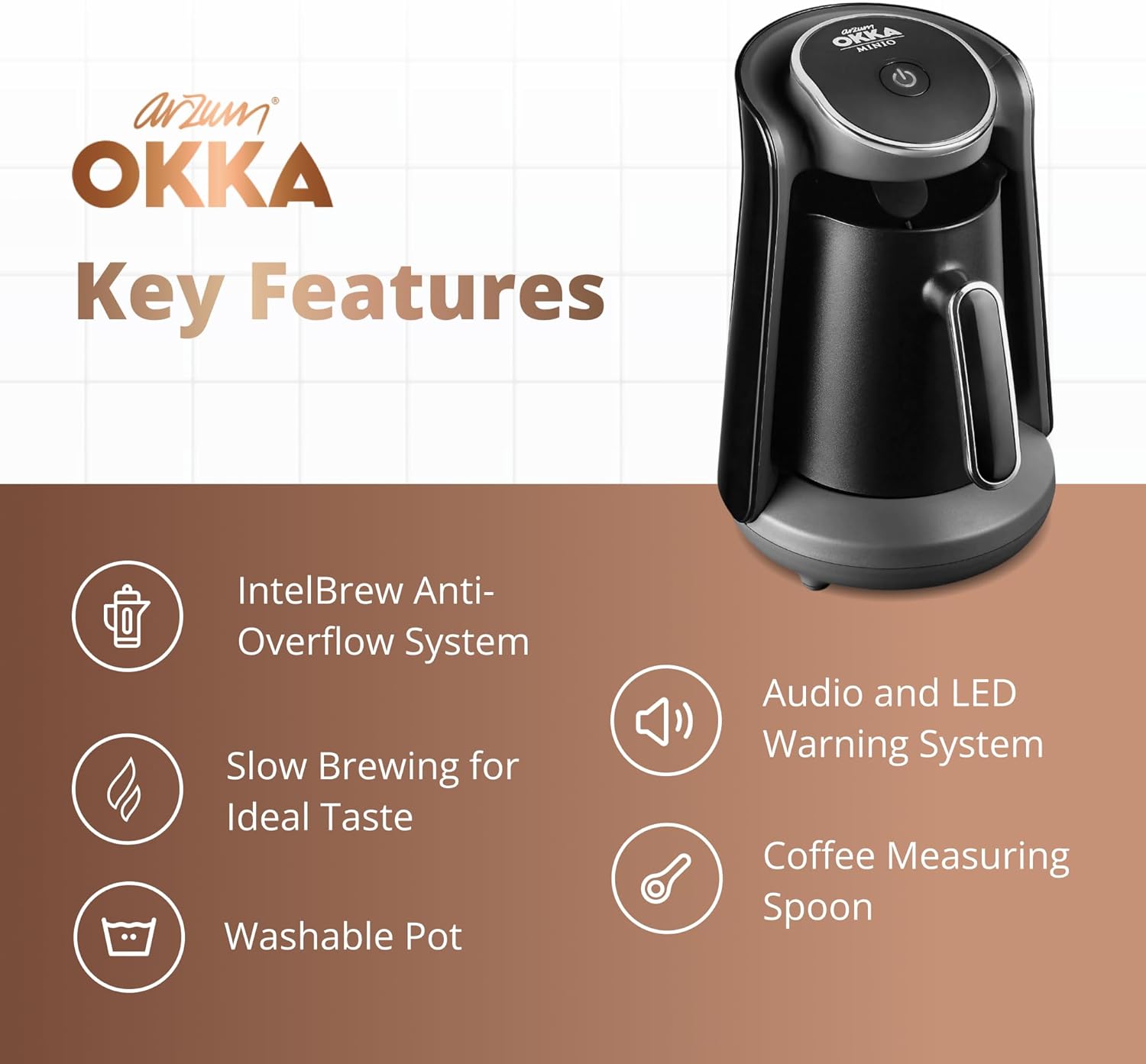ماكينه قهوه تركي اوكا منيو فضي OKKA MINIO OKOO4-K