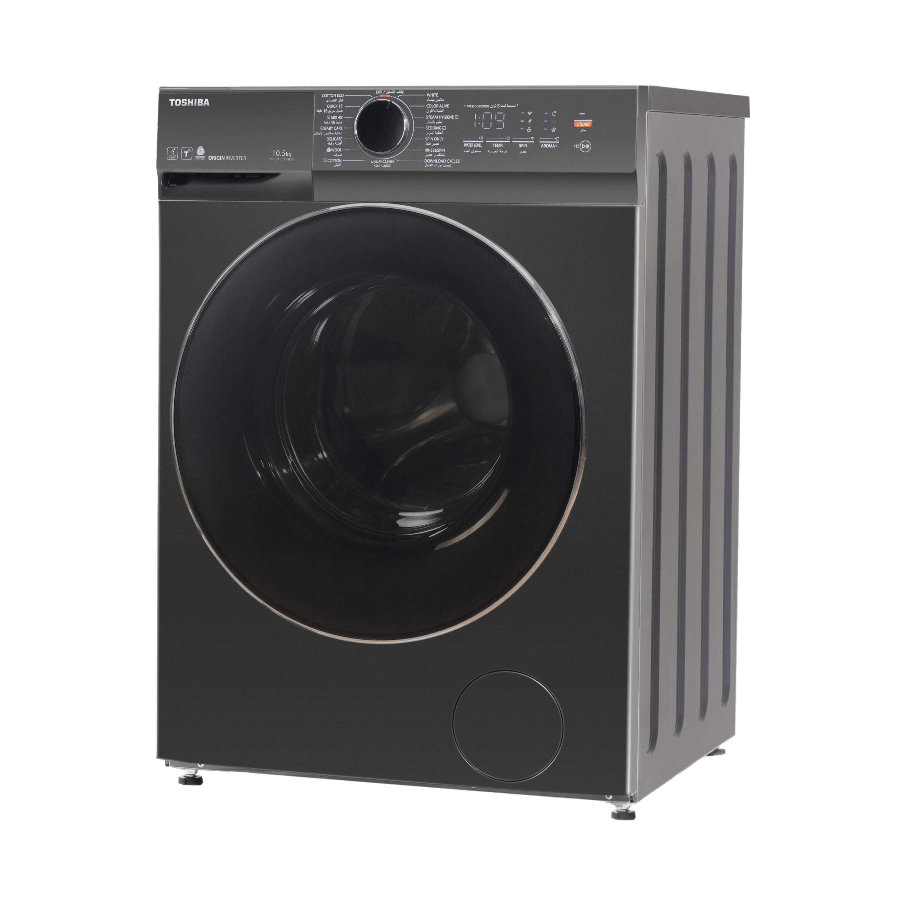 غسالة ملابس توشيبا 8.5ك 1400لفة سمارت انفرتر ديجيتال TW-T21BU95UWEG(MG)
