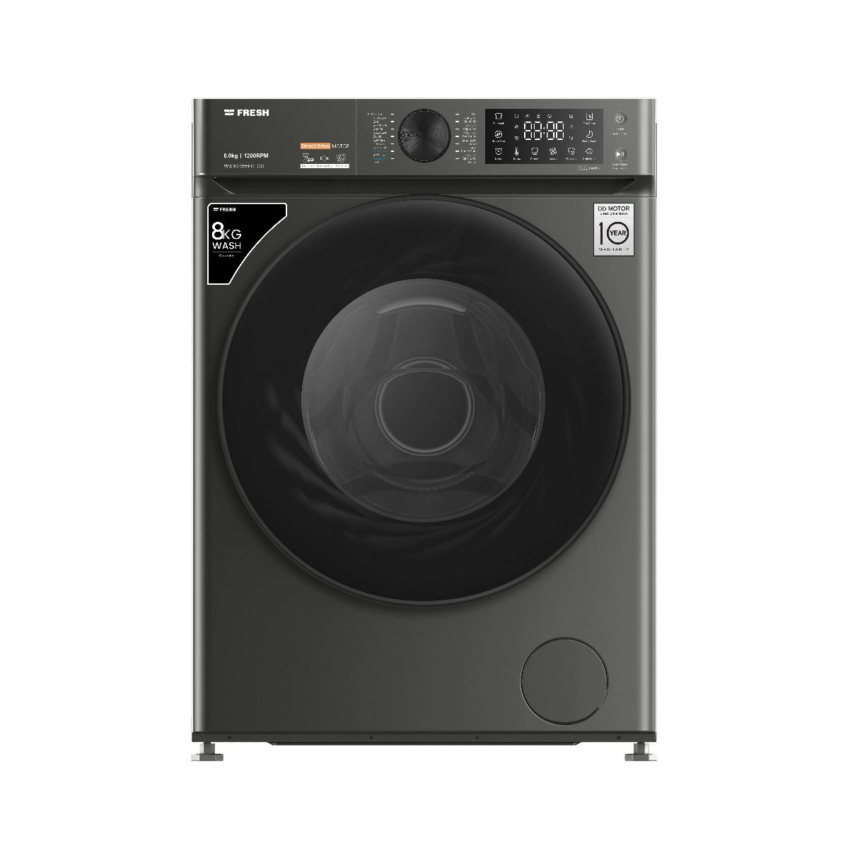 غساله ملابس فريش 8 ك انفرتر 1200 لفه رمادى غامق RPM-PC-CG (21798)