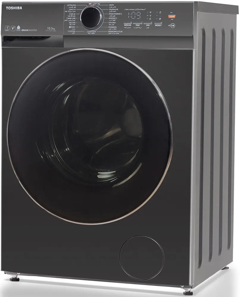 غسالة ملابس توشيبا 10.5 ك 1400 لفة سمارت انفرتر ديجيتال TW-T21BU115UWEG(MG)