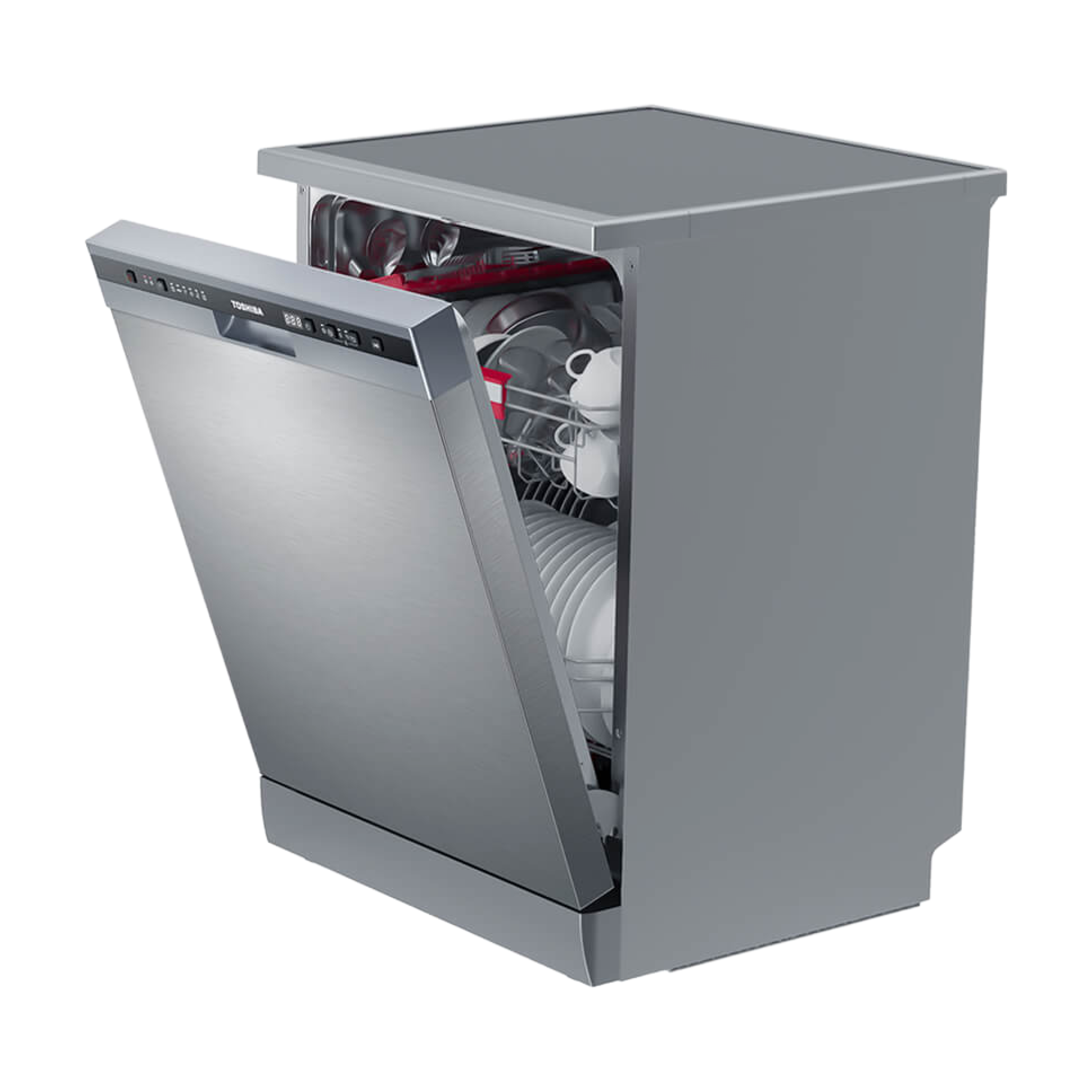 غساله اطباق توشيبا  13 فرد 6 برامج ديجيتال فضي DW-13F8AF(SS)-EG