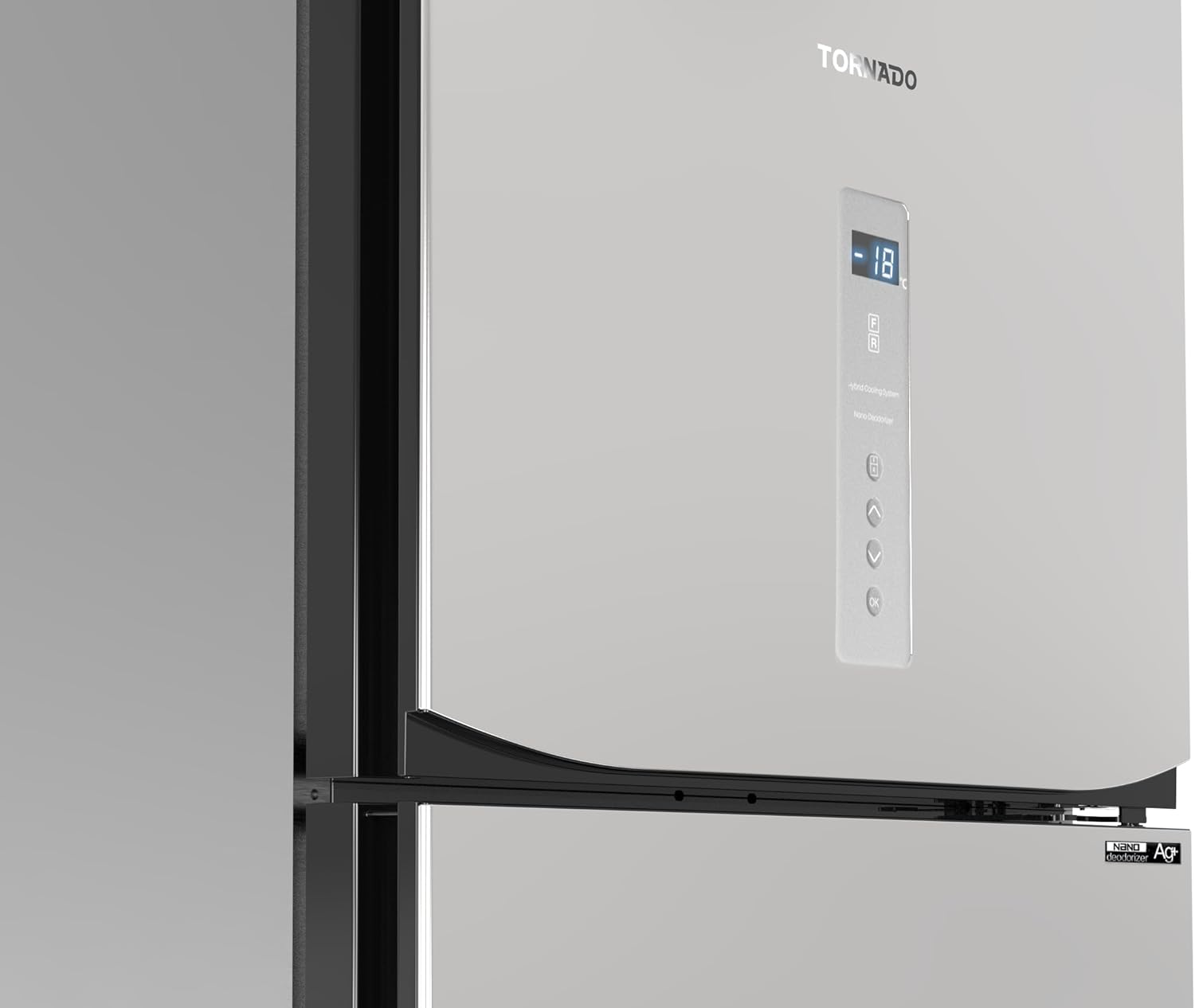 ثلاجه تورنيدو 450 لتر ديجيتال فضي RF-580AT-SL
