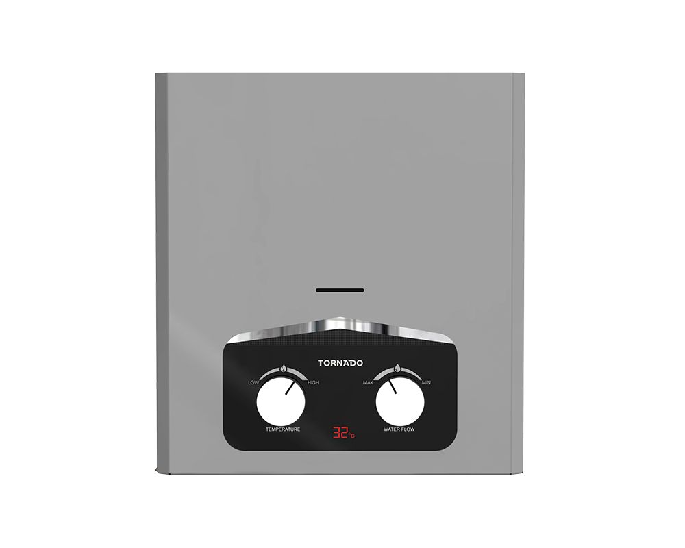 سخان غاز تورنيدو 6 لتر فضي غاز طبيعي ادابتر GH-MP6SN-S