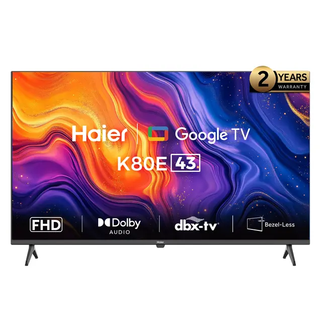 شاشه هاير 43 بوصه سماؤت FHD GOOGLE TV 43K80EF
