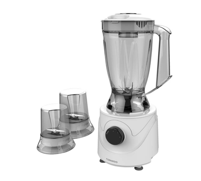 خلاط تورنيدو 400 وات 1.5 لتر 2 مطحنة أبيض BL400/2-WHITE