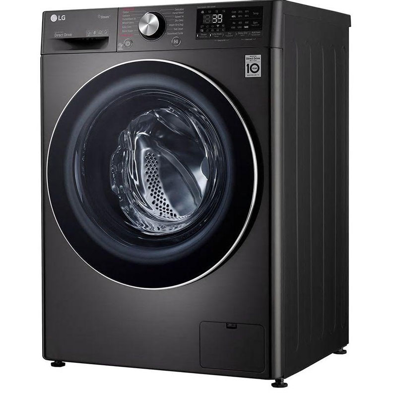 غساله ملابس LG 9 ك فضي 1400 لفه 9/5 KG BLACKSTEEL F4R5VGG2E مجفف